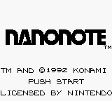 Nanonote (Japan) Title Screen